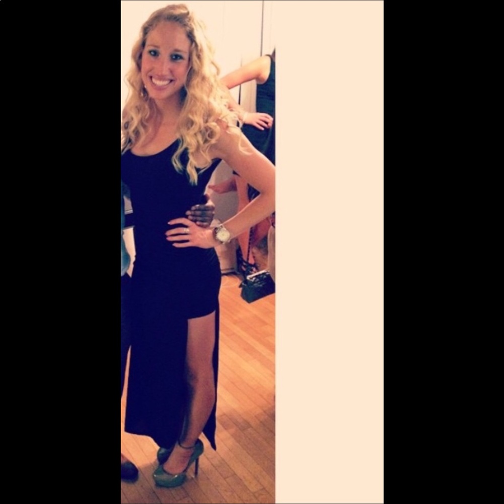 Long Black Dress with High Slit- Sexy!